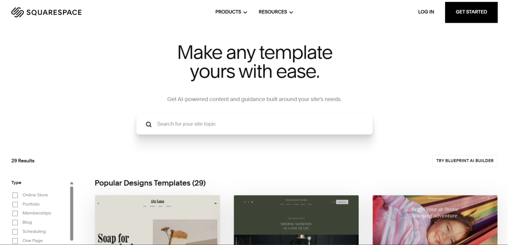 SquareSpace Website Image